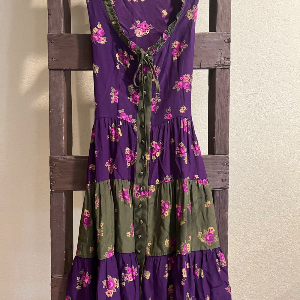 Floral silk button down Betsey Johnson dress